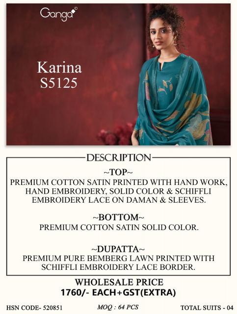 Ganga karina 5125 surat dress material wholesale market address